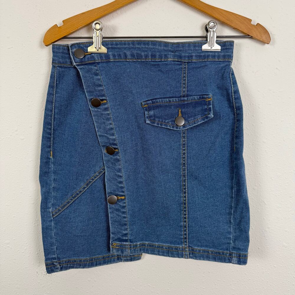 Pretty Little Things Womens Denim Mini Skirt Size 2 Western Southwestern Rodeo